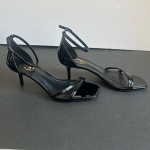 NWT Sam Edelman Peonie Kitten Heel Black Sandals, 8.5